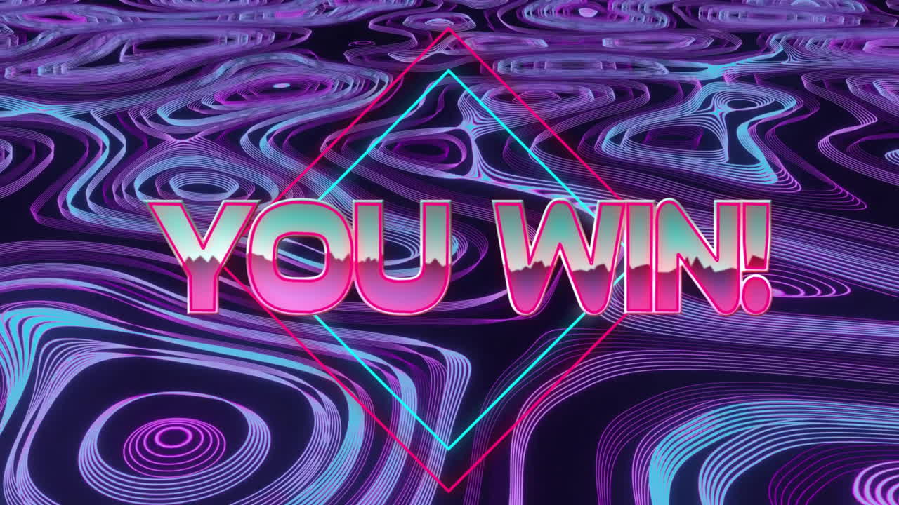 검은 바탕에 텍스트와 모양을 이기는 애니메이션