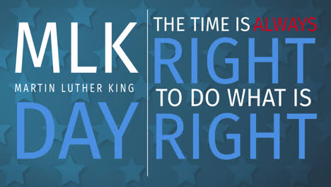 animation of happy martin luther king day text over stars