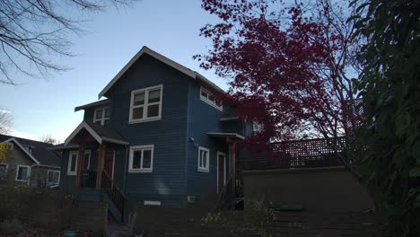 a glimpse of an american architectural style house in east vancouver, british columbia, canada - medium shot