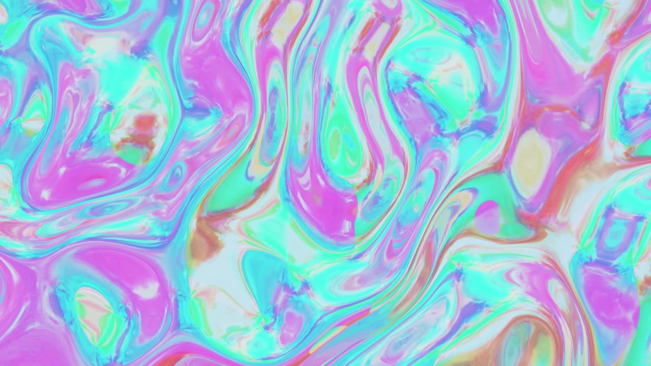 액체 홀로그래픽 배경: 실크 직물의 부드러운 파동 표면, 파동과 직물의 접힘, 4k 3d 렌더링, 원활한 루핑 3d 애니메이션