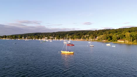 boats tied up at lake