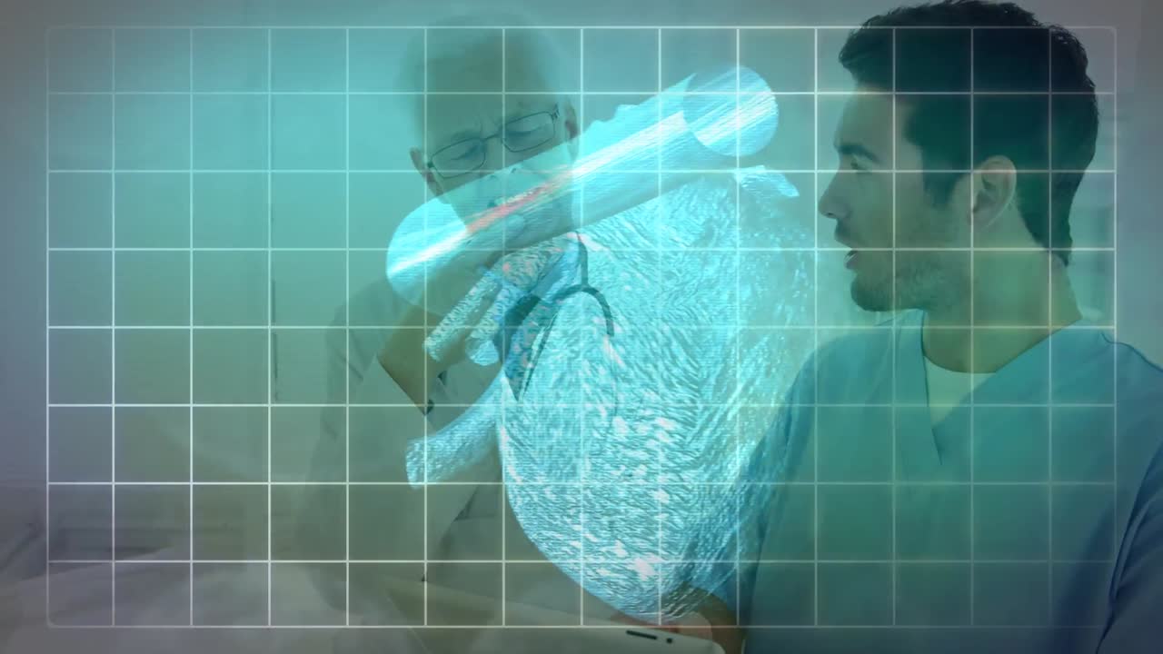 다양한 의사들에 대한 디지털 심장의 애니메이션