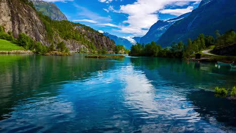 lovatnet lake beautiful nature norway.