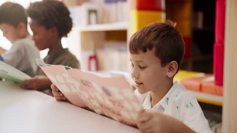 children reading books in the library