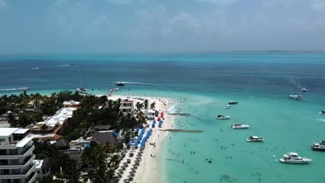 aerial drone shot of isla mujeres