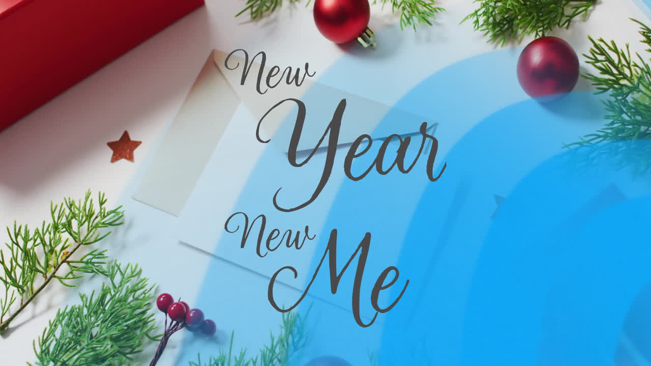 анимация нового года новый текст меня над рождественскими украшениями