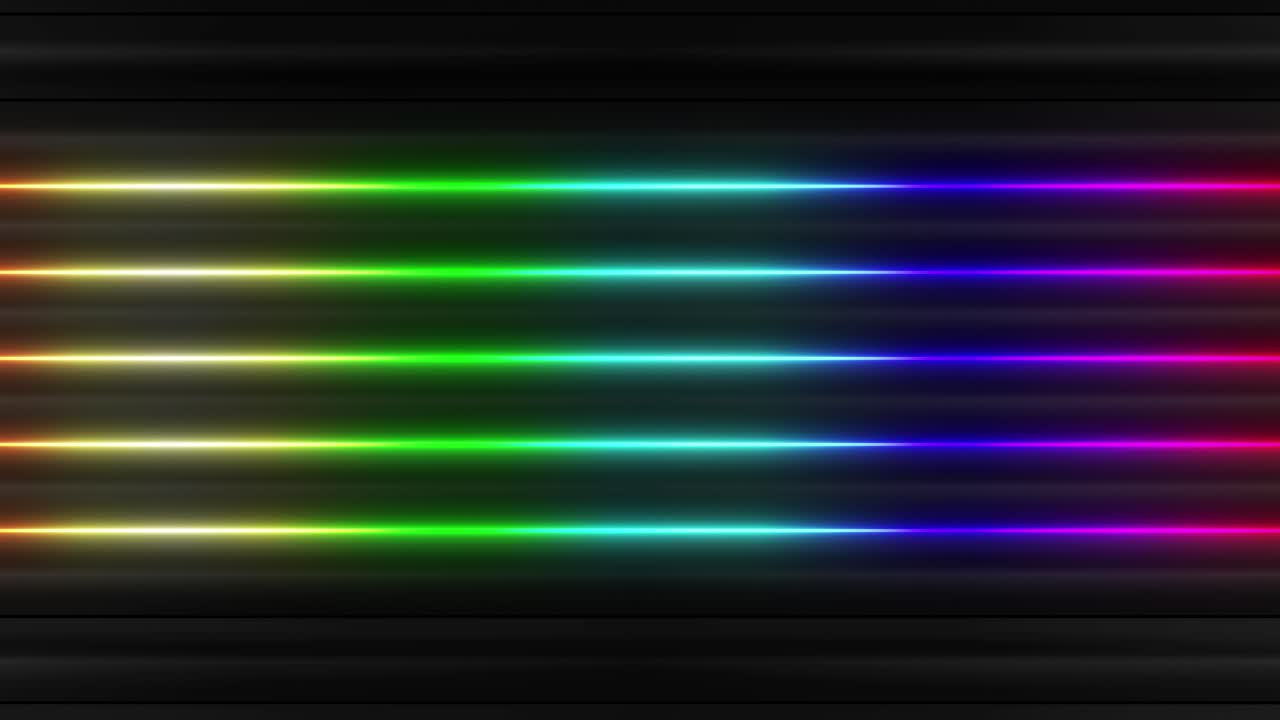 Neon Rainbow Lines on Dark Background