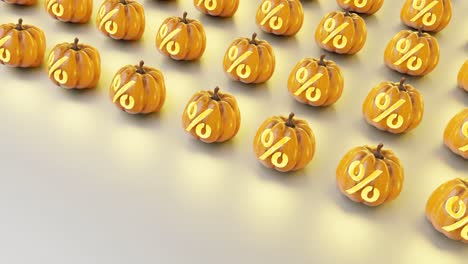 Pumpkin-decoration-pattern-with-discount-sign-on-white-background