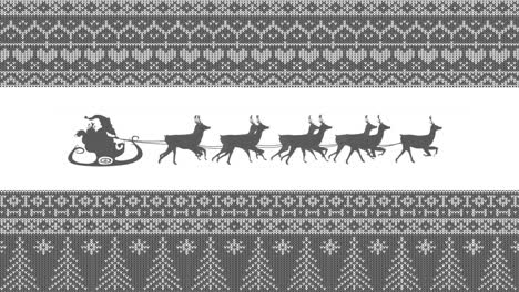 santa claus in sleigh pulled by reindeers