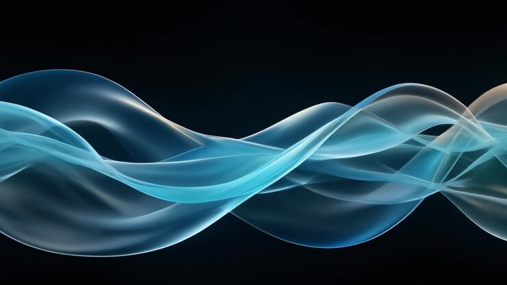 Movimento Astratto di Onda Liquida Blu su Sfondo Nero
