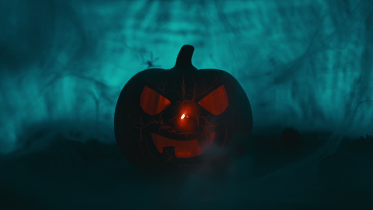 la calabaza de halloween que parpadea
