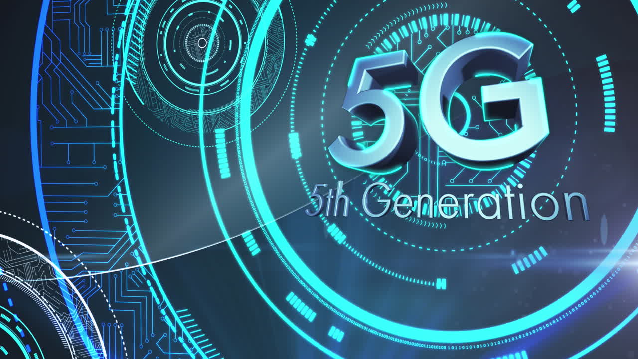 animazione di 5g 5a generazione di testo su scansione di portata