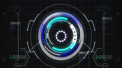 animation of scope scanning and digital data processing over black background