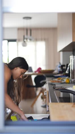 teenager in the kitchen