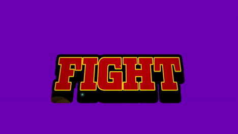 animación del texto de lucha sobre patrones abstractos contra un fondo amarillo