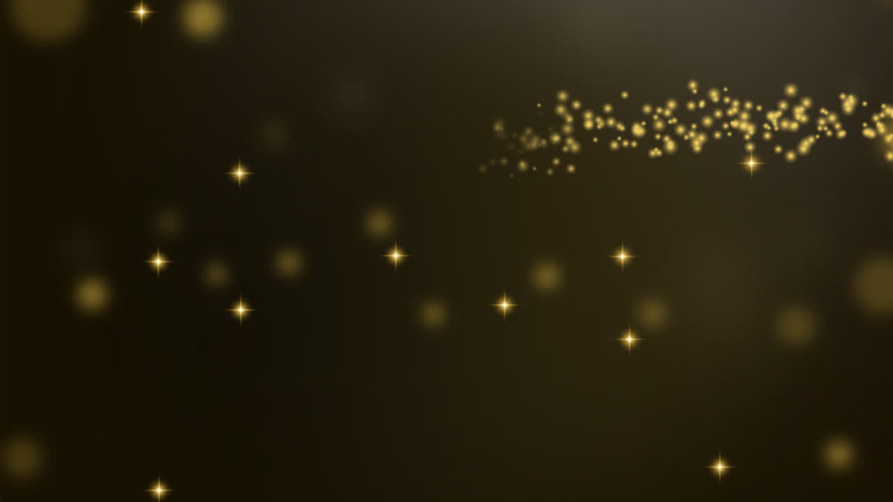 Motion Graphic of Bokeh background with golden particles