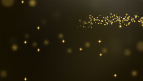 motion graphic di sfondo bokeh con particelle dorate