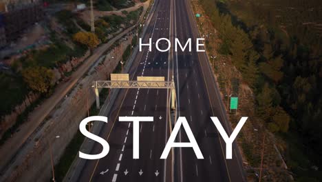 stay home message on highway