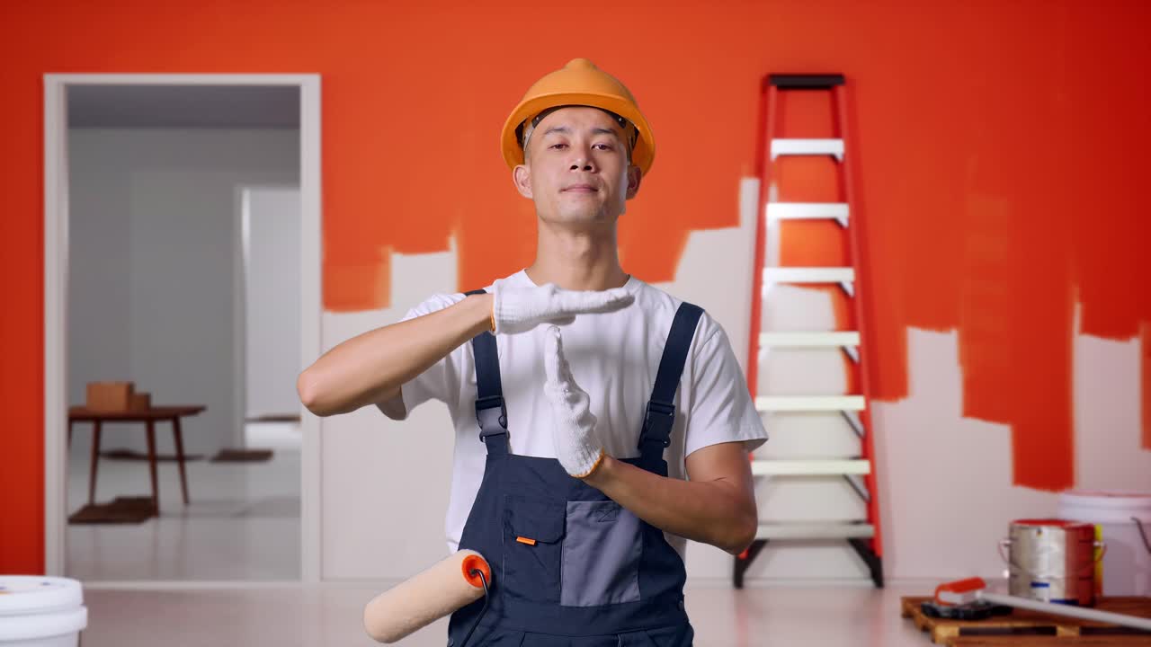 Construction Worker Pausing