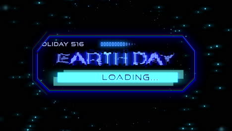 Earth-Day-on-digital-screen-with-HUD-elements-in-galaxy