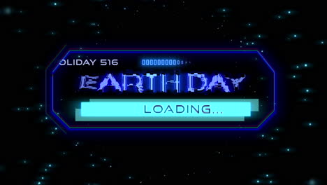 día de la tierra en pantalla digital con elementos hud en galaxia