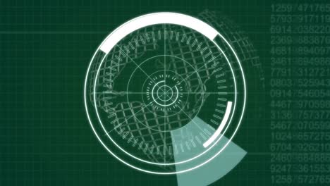 animation of 5g text, scope scanning and data processing