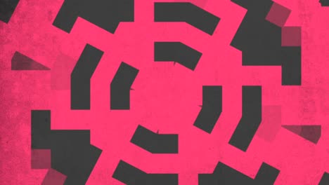 a dynamic pink pixel art pattern on a black backdrop with an illusion of depth and movement, perfect as a design element for various mediums like websites or posters