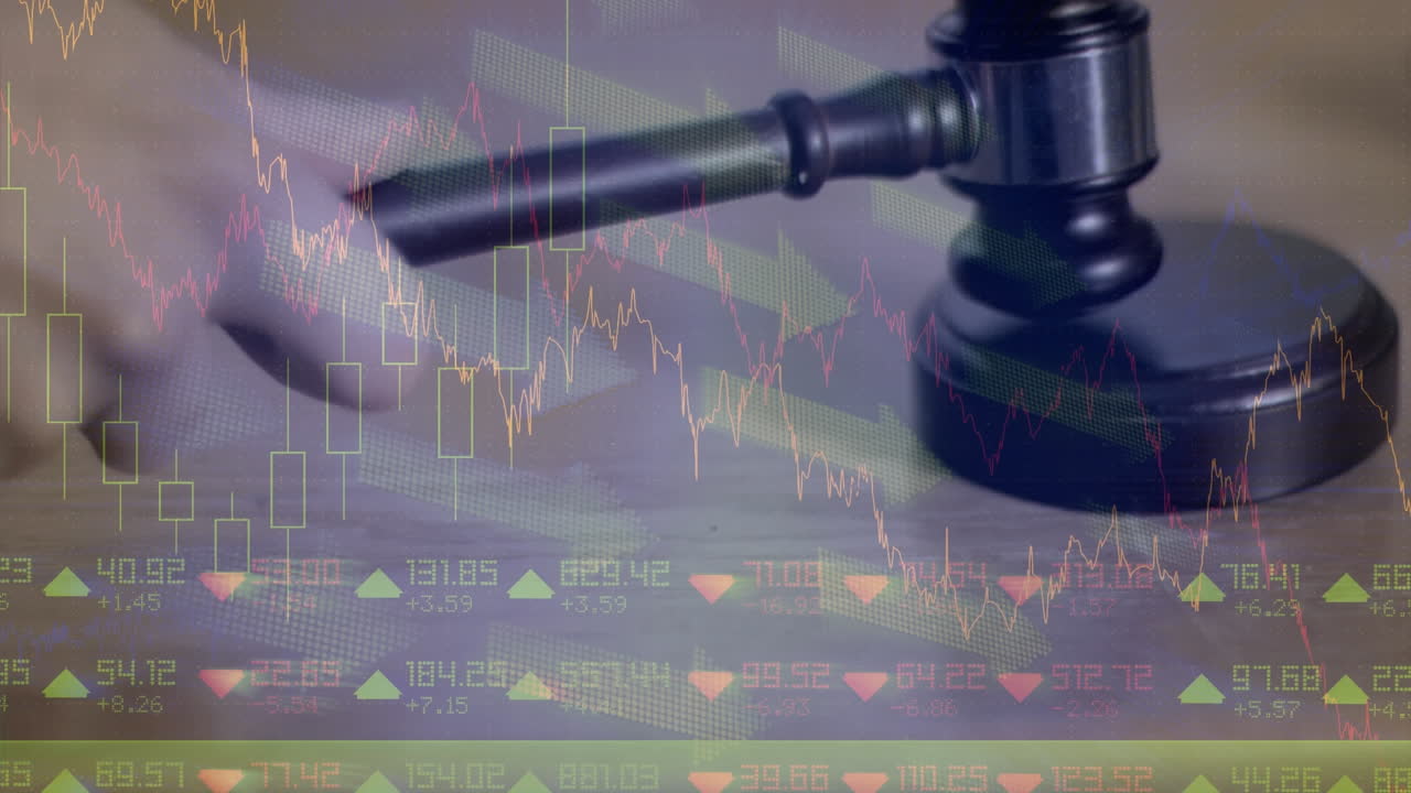 경매관의 망치에 대한 통계 및 금융 데이터 처리의 애니메이션