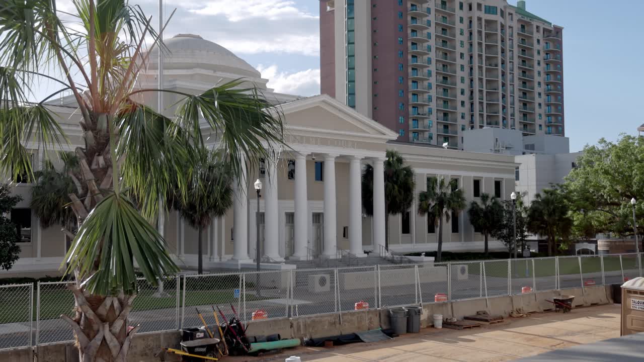 Supreme Court of Florida building with construction and stable video.