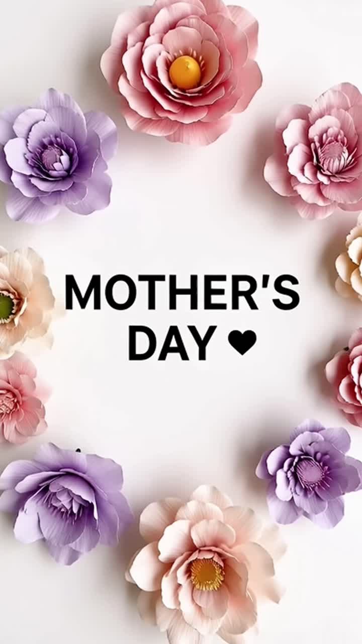Mother's day floral paper craft animation