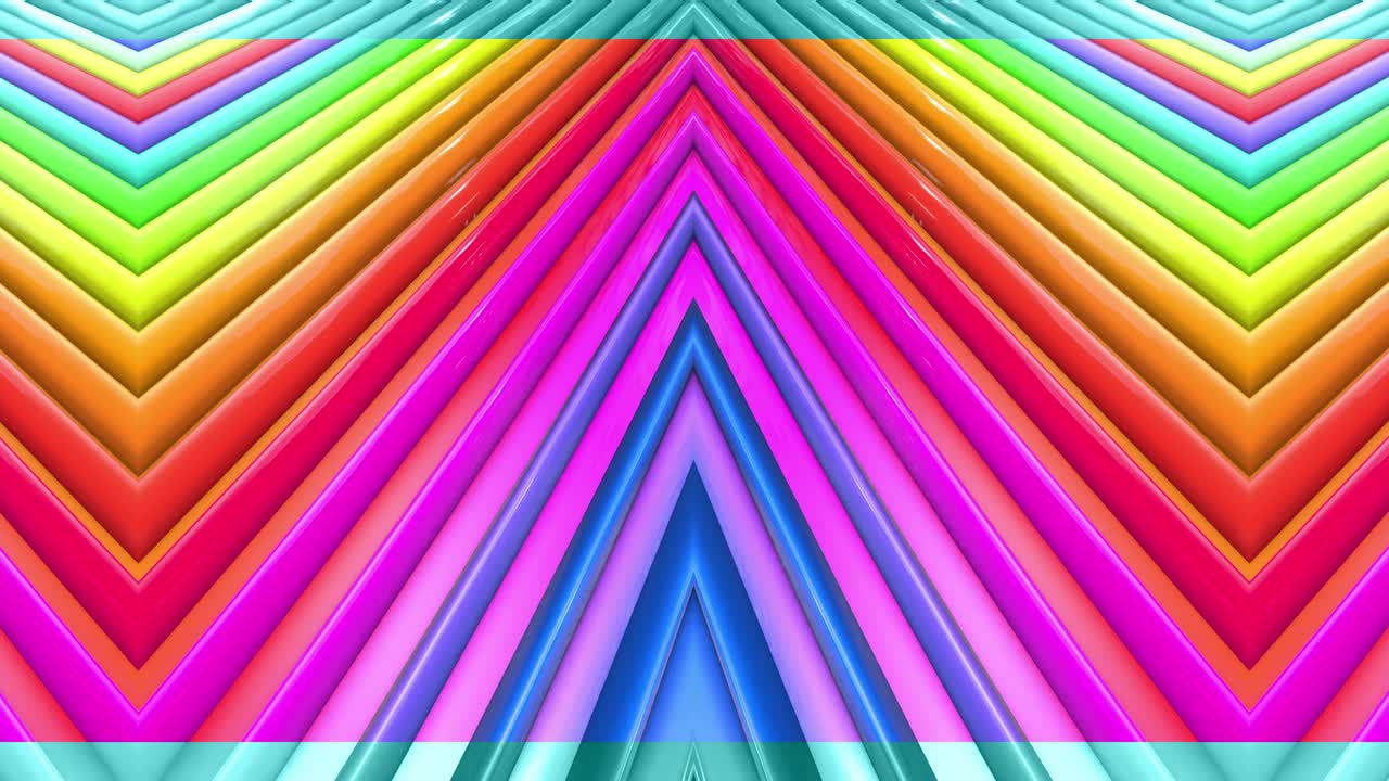 las rayas multicolores del arco iris se mueven cíclicamente.