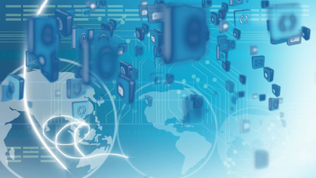 스어 및 디지털 글로브에서 온라인 및 응용 프로그램 아이콘