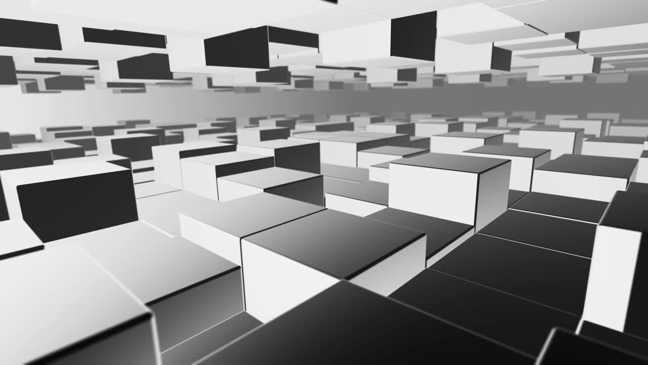 animación de cubos de cromo con bucle sin costuras