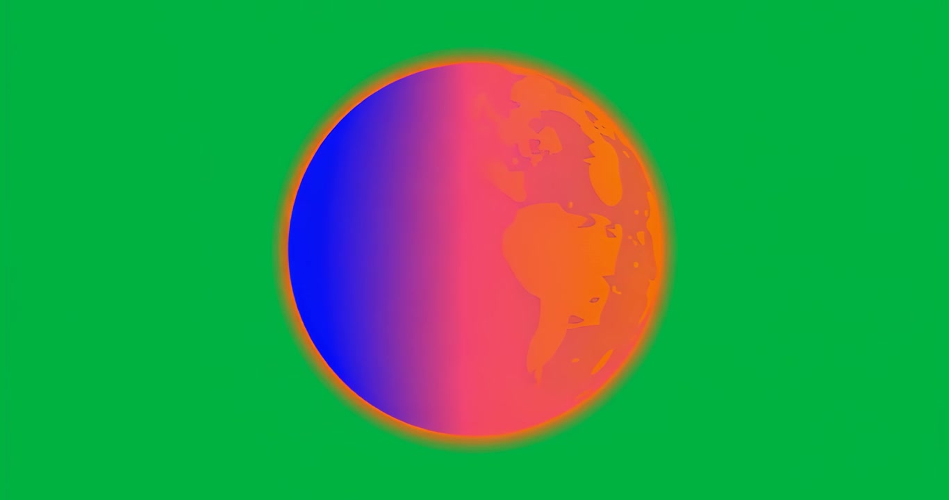 Gradient sweep starting color morphing on abstract disc on transparent backdrop showing color cycle