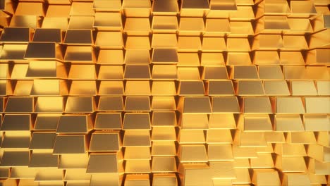 beautiful abstract gold bars. the golden wall of blocks is moving. seamless loop 4k cg 3d animation