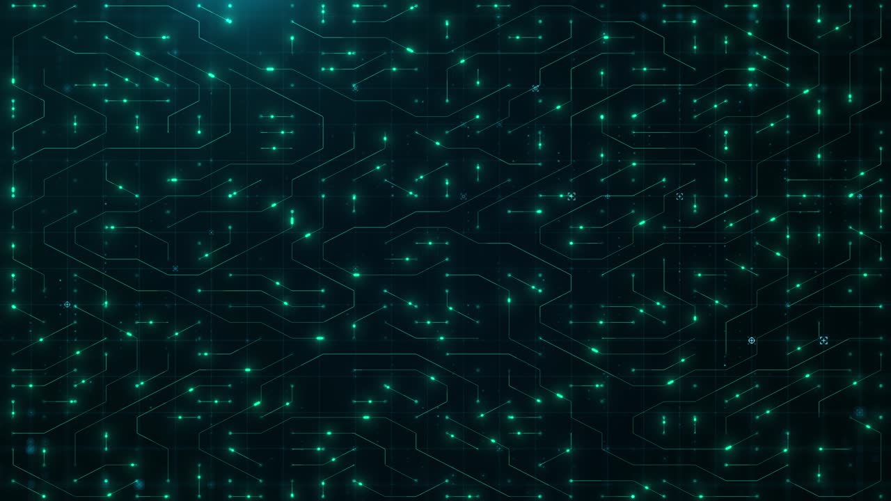 Futuristic Technology Neon Animation of CPU, GPU, and Circuit Board