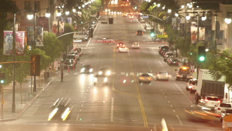time lapse of traffic in a downtown area