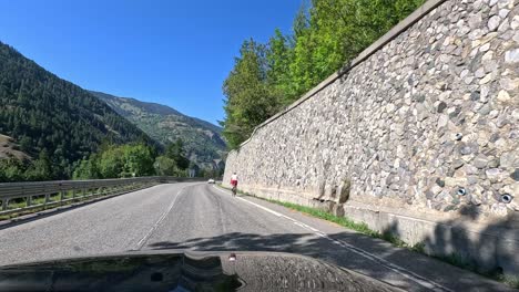 a drive through mountainous piedmont, italy