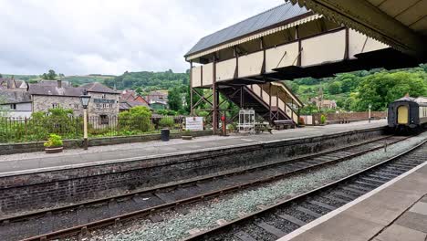 empty train station with scenic background