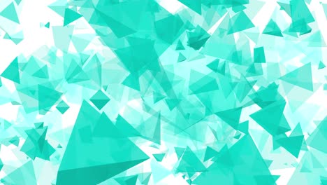 3d animated triangle shapes pyramid polygon vector floating flying to screen visual effect on white background intro titles motion gfx teal