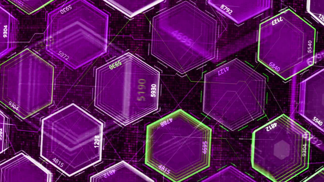 patrón hexagonal futurista abstracto con visualización de datos