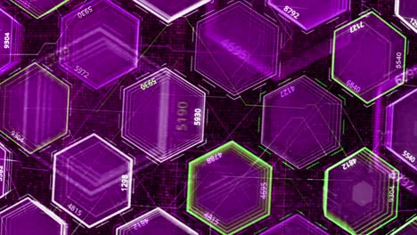 abstract futuristic hexagon pattern with data visualization