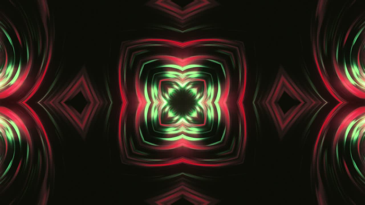Neon Light Kaleidoscope Background - Seamless Loop