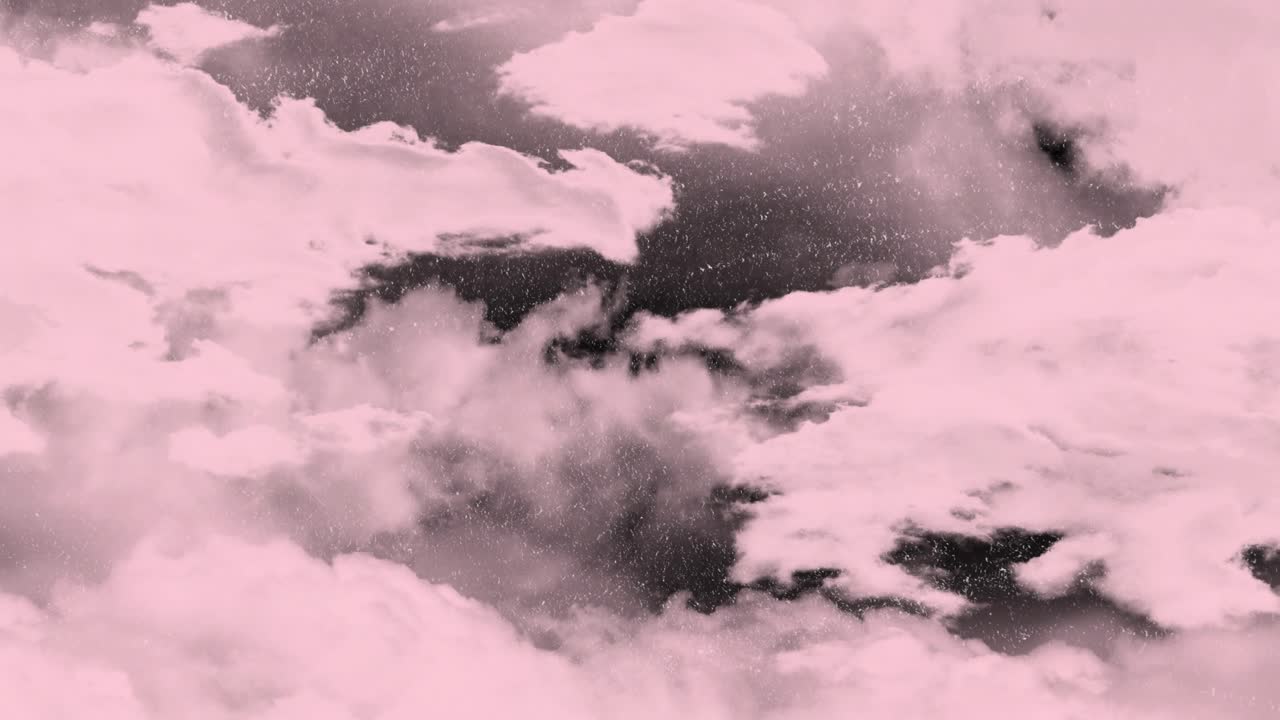 Starry scene initiating pink wisps emerging drifting upward filling frame illustrating cloud growth