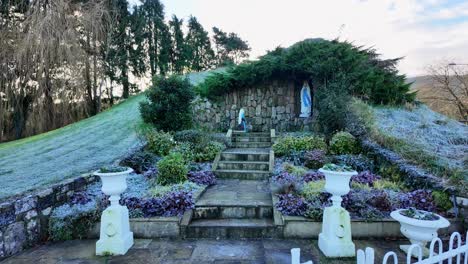 grotto in kilsheelan tipperary ireland on a cold frosty morning mid winter