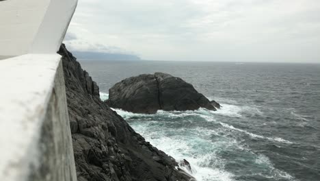 looking out to the horizon with sea from kråkenes lighthouse in norway