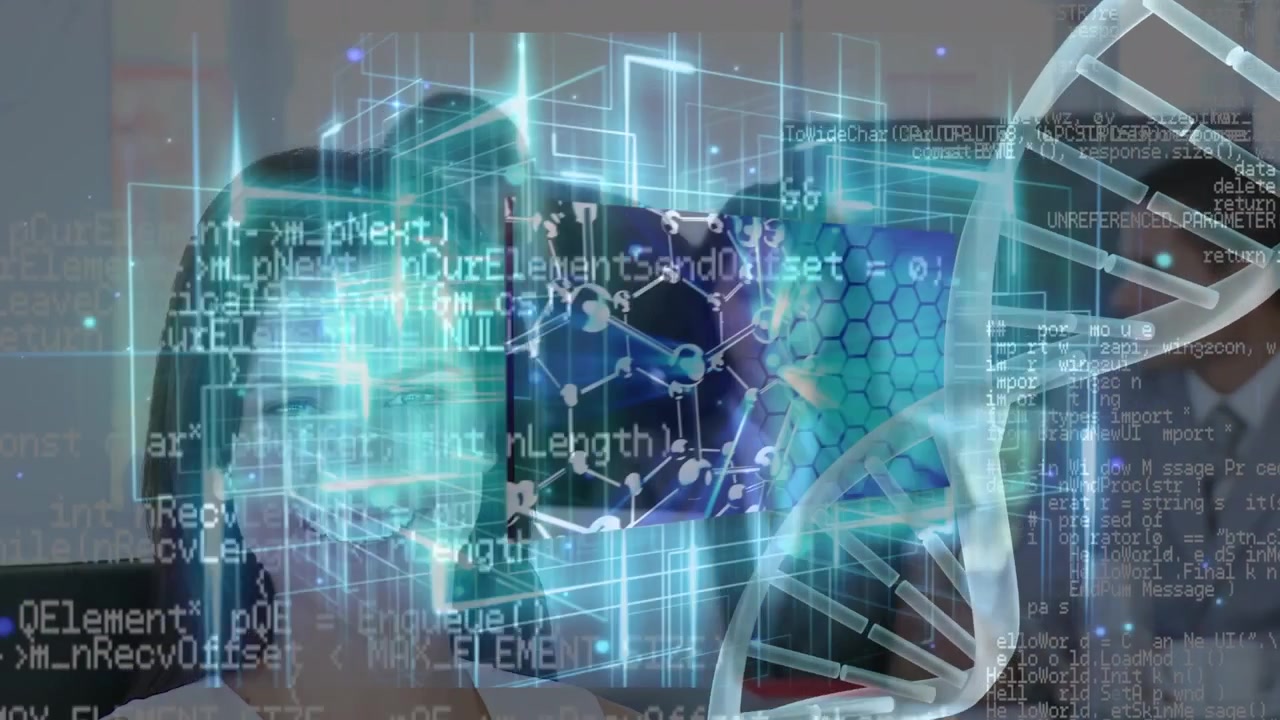 Animasjon av databehandling over ulike forretningsfolk på kontoret