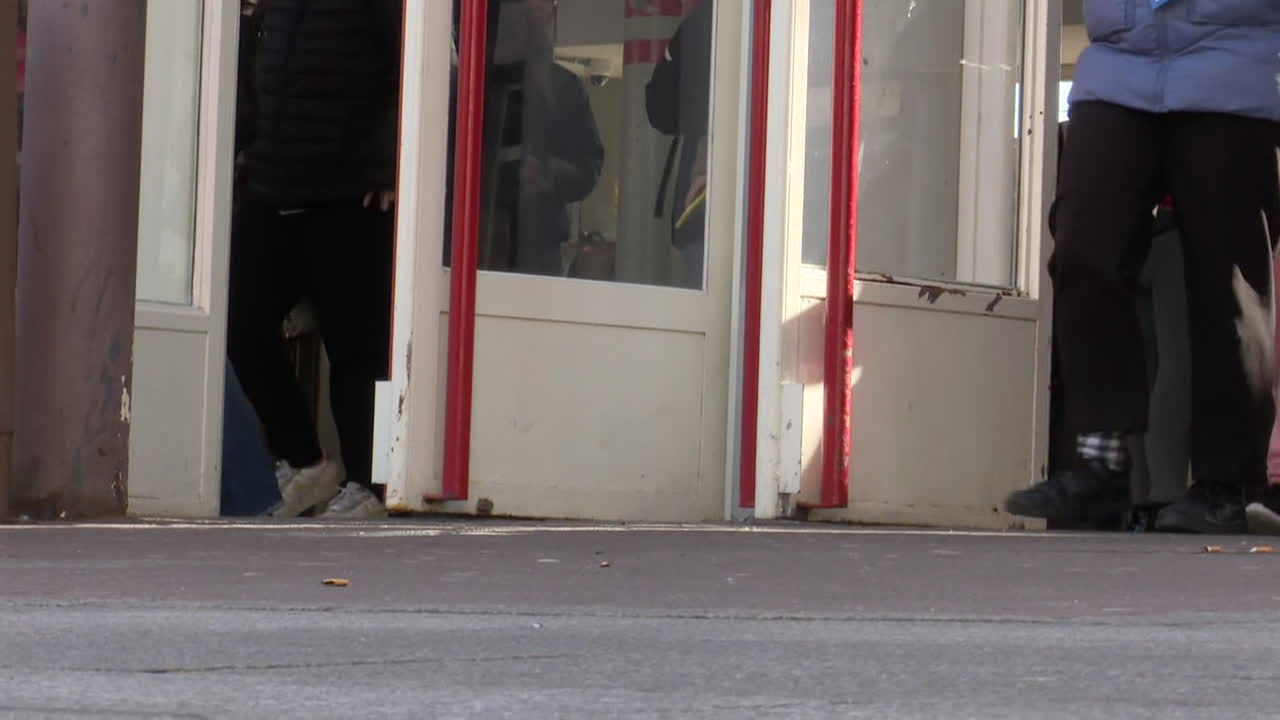 People Entering a Building or Train Station