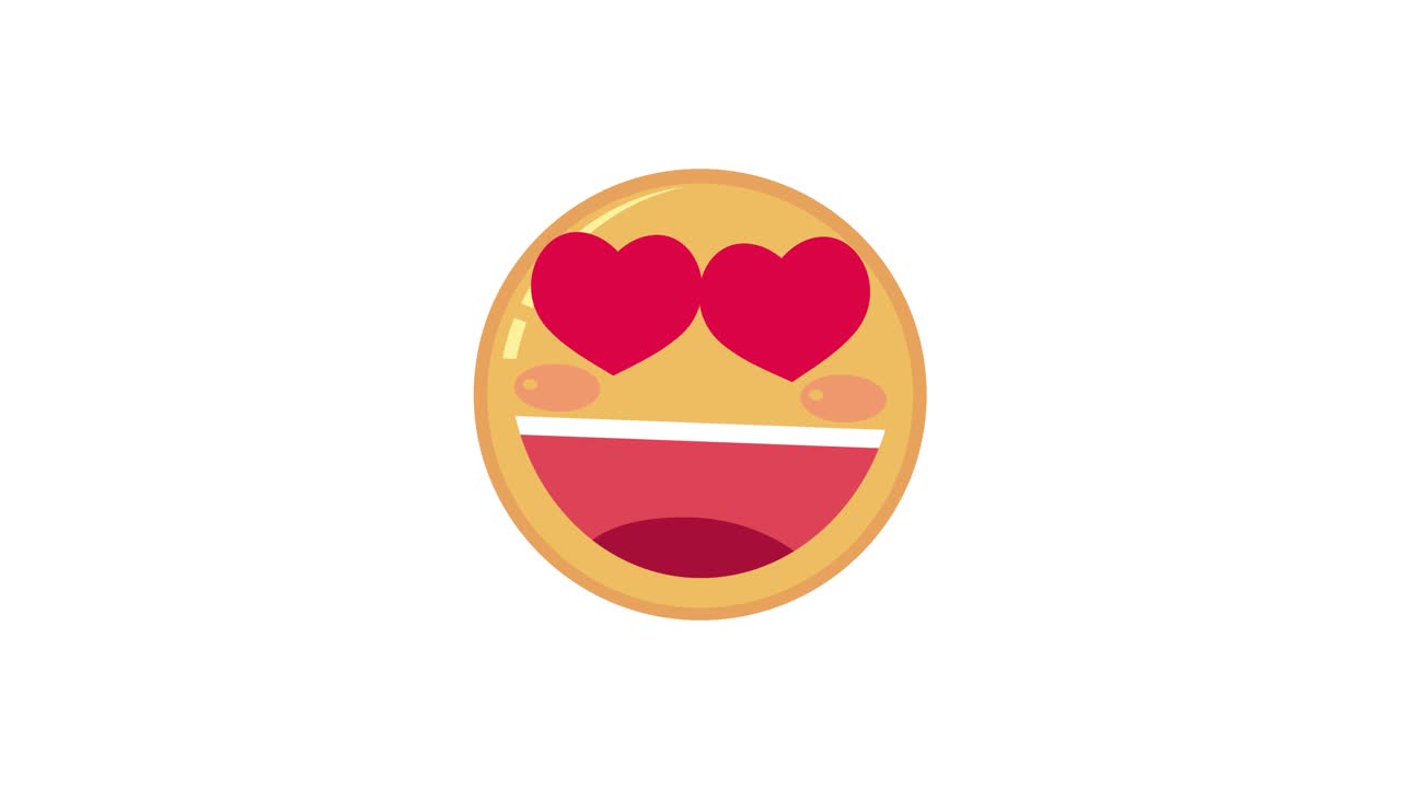 Emoticon che passano da espressioni felici a espressioni d'amore