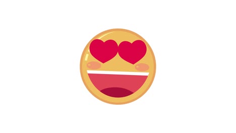 emoticons transitioning between happy and love expressions